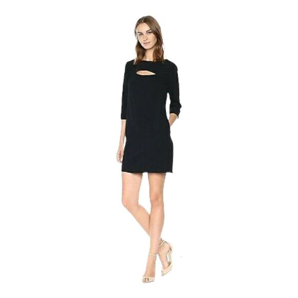 Nwot Trina Turk Marlowe Cutout Crepe Little Black Dress Size 2 - Picture 1 of 11